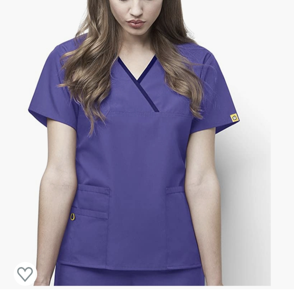 WonderWink Women's Scrubs Charlie 5 Pocket Y-Neck Wrap Top (XX-Small/Lavender)